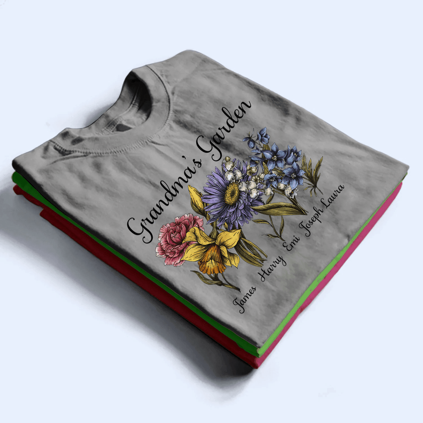 Grandma's Garden - Personalized Custom T Shirt - Birthday, Loving, Funny Gift for Grandma/Nana/Mimi, Mom, Wife, Grandparent