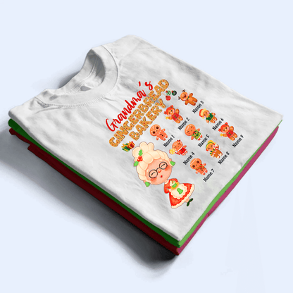 Grandma's Gingerbread Bakery - Personalized Custom T Shirt - Birthday, Loving, Funny Gift for Grandma/Nana/Mimi, Mom, Wife, Grandparent