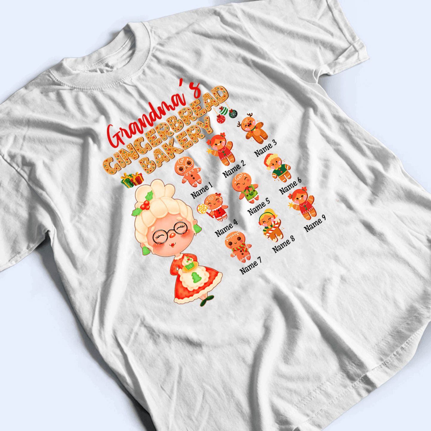 Grandma's Gingerbread Bakery - Personalized Custom T Shirt - Birthday, Loving, Funny Gift for Grandma/Nana/Mimi, Mom, Wife, Grandparent