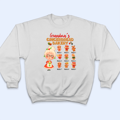 Grandma's Gingerbread Bakery - Personalized Custom T Shirt - Birthday, Loving, Funny Gift for Grandma/Nana/Mimi, Mom, Wife, Grandparent