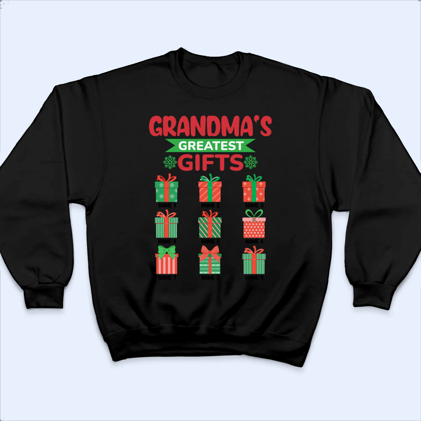 Grandma's Greatest Gifts - Personalized Custom T Shirt - Birthday, Loving, Funny Gift for Grandma/Nana/Mimi, Mom, Wife, Grandparent