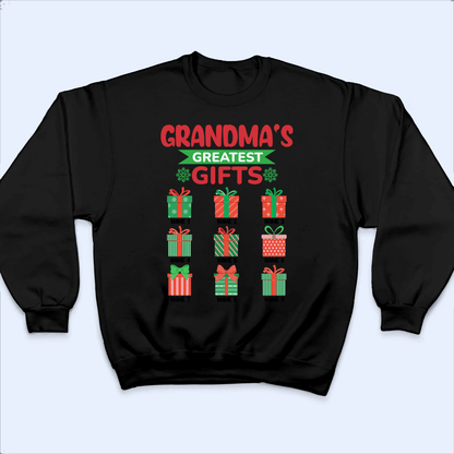 Grandma's Greatest Gifts - Personalized Custom T Shirt - Birthday, Loving, Funny Gift for Grandma/Nana/Mimi, Mom, Wife, Grandparent