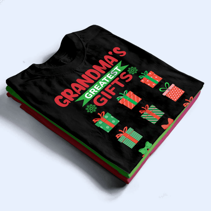 Grandma's Greatest Gifts - Personalized Custom T Shirt - Birthday, Loving, Funny Gift for Grandma/Nana/Mimi, Mom, Wife, Grandparent