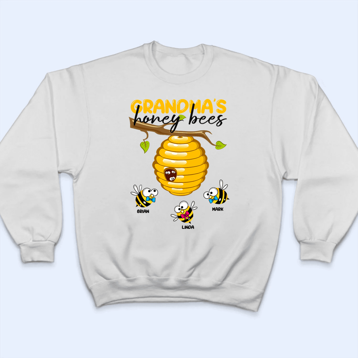 Grandma's Honey Bees - Personalized Custom T Shirt - Gift for Grandma/Nana/Mimi, Mom, Wife, Grandparent