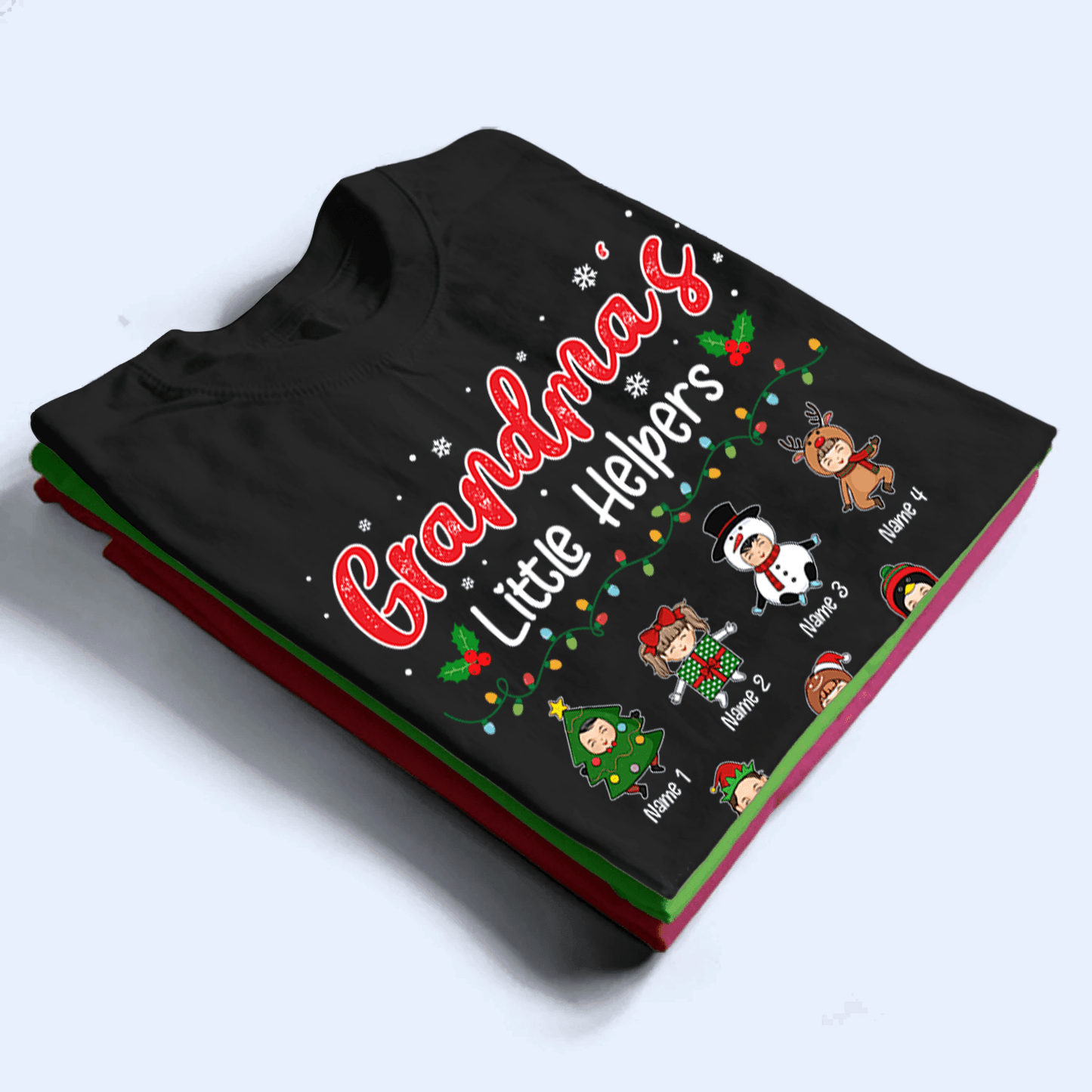 Grandma's Little Helpers - Personalized Custom T Shirt - Christmas, Birthday, Loving, Funny Gift for Grandma/Nana/Mimi, Mom, Wife, Grandparent