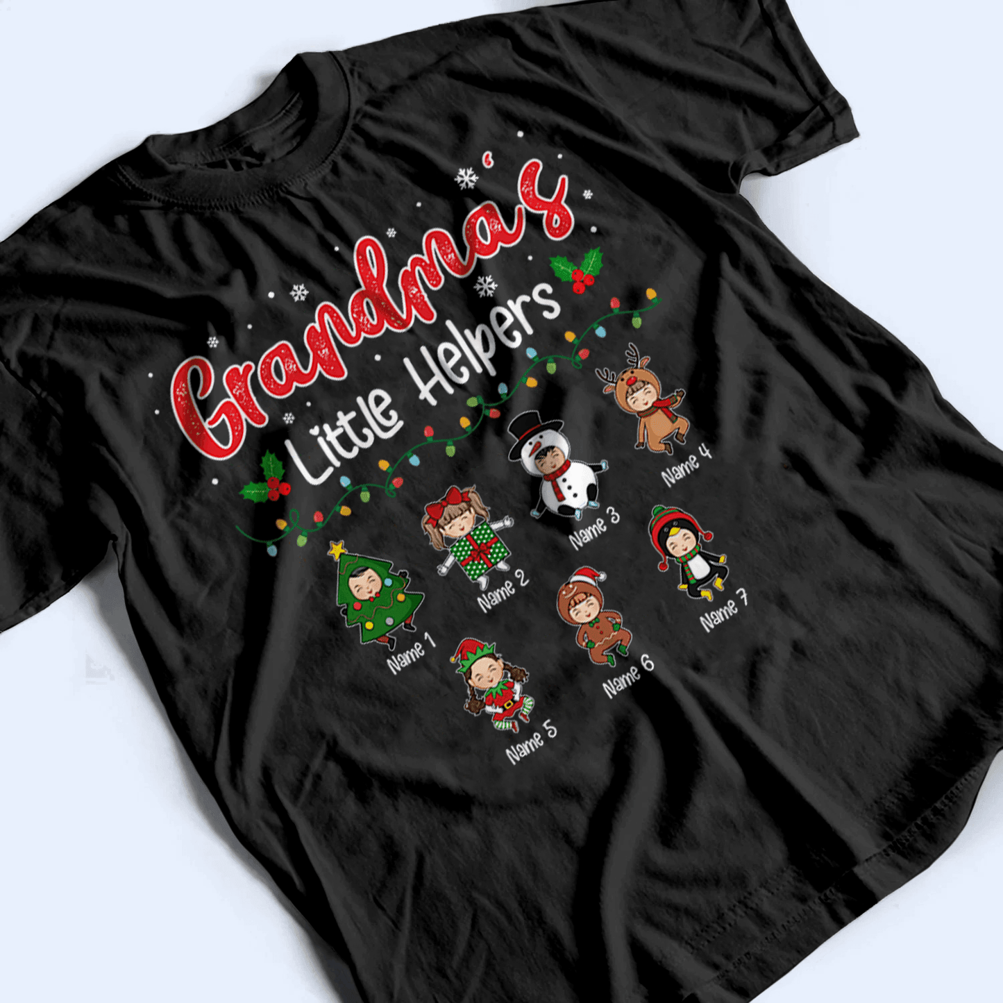 Grandma's Little Helpers - Personalized Custom T Shirt - Christmas, Birthday, Loving, Funny Gift for Grandma/Nana/Mimi, Mom, Wife, Grandparent