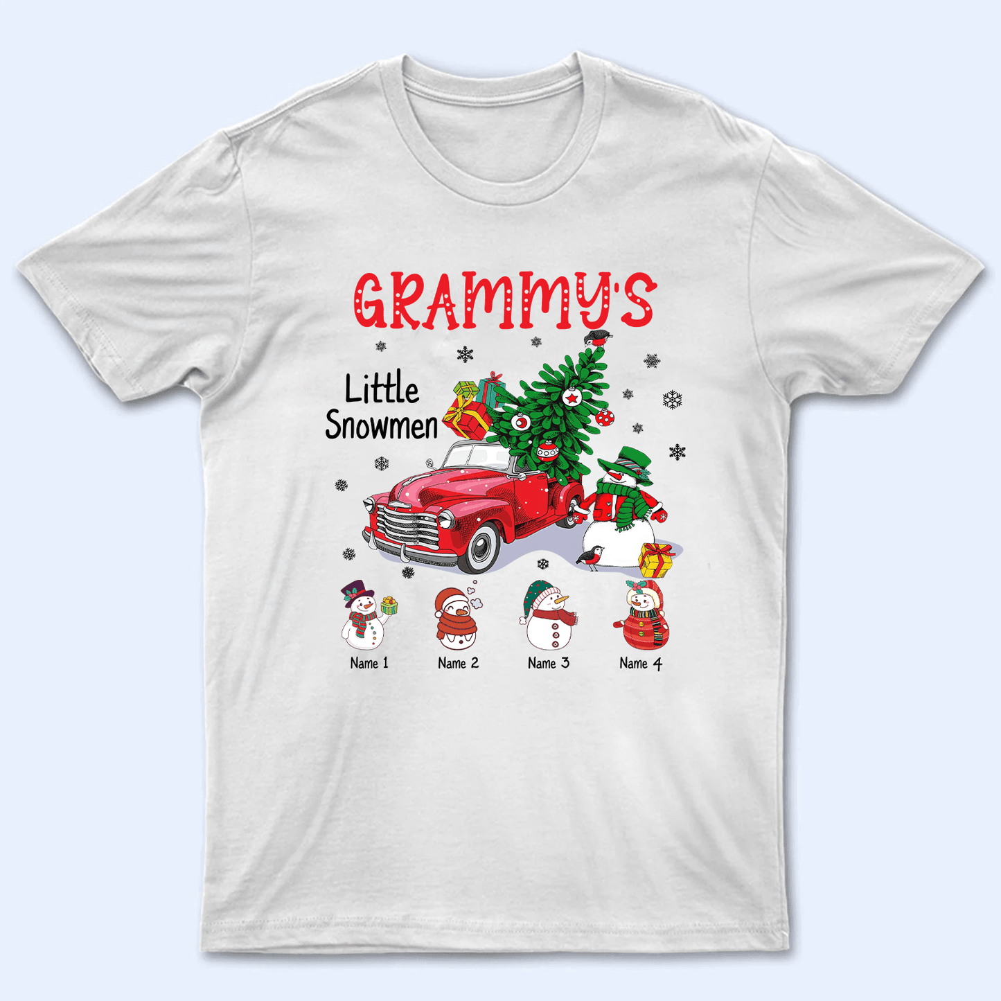 Grandma's Little Snowmen - Personalized Custom T Shirt - Birthday, Loving, Funny Gift for Grandma/Nana/Mimi, Mom, Wife, Grandparent