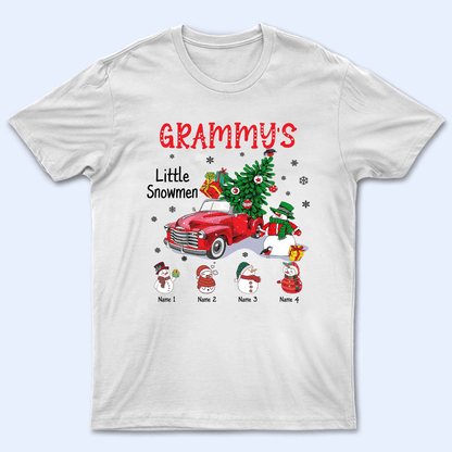 Grandma's Little Snowmen - Personalized Custom T Shirt - Birthday, Loving, Funny Gift for Grandma/Nana/Mimi, Mom, Wife, Grandparent