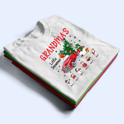 Grandma's Little Snowmen - Personalized Custom T Shirt - Birthday, Loving, Funny Gift for Grandma/Nana/Mimi, Mom, Wife, Grandparent