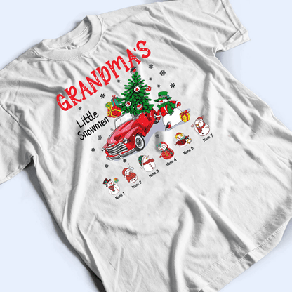 Grandma's Little Snowmen - Personalized Custom T Shirt - Birthday, Loving, Funny Gift for Grandma/Nana/Mimi, Mom, Wife, Grandparent