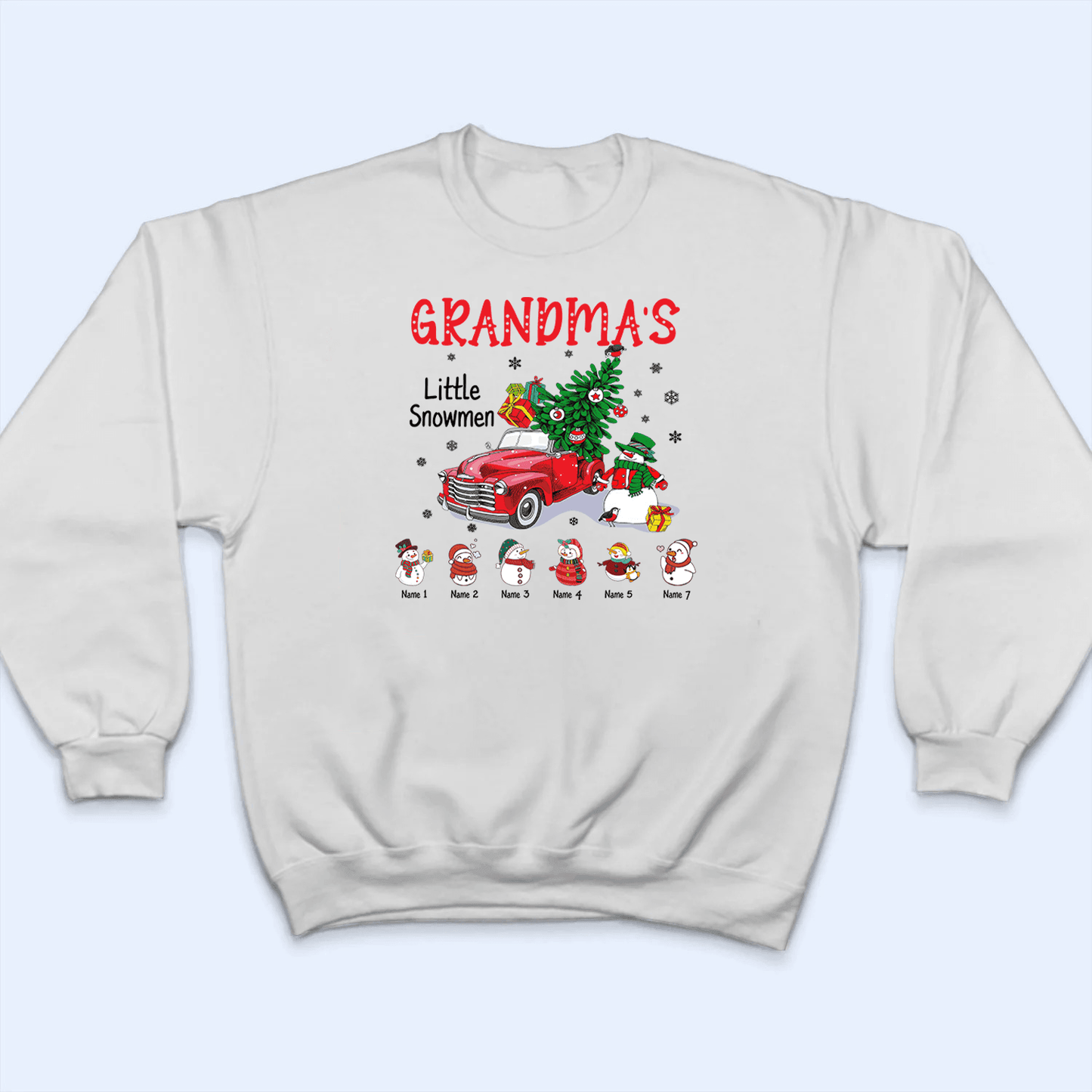 Grandma's Little Snowmen - Personalized Custom T Shirt - Birthday, Loving, Funny Gift for Grandma/Nana/Mimi, Mom, Wife, Grandparent