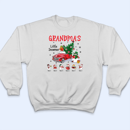 Grandma's Little Snowmen - Personalized Custom T Shirt - Birthday, Loving, Funny Gift for Grandma/Nana/Mimi, Mom, Wife, Grandparent
