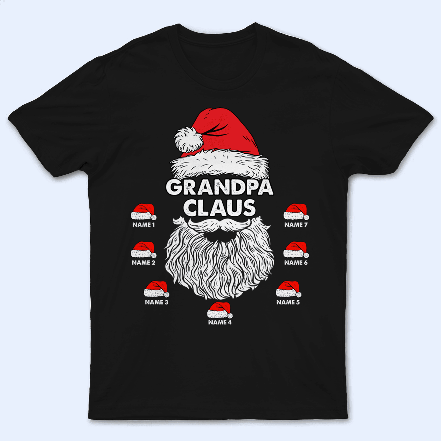 Grandpa Claus Christmas - Personalized Custom T Shirt - Birthday, Loving, Funny Gift for Grandfather/Dad/Father, Husband, Grandparent