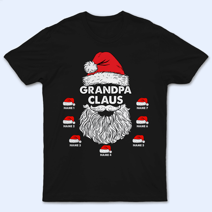Grandpa Claus Christmas - Personalized Custom T Shirt - Birthday, Loving, Funny Gift for Grandfather/Dad/Father, Husband, Grandparent