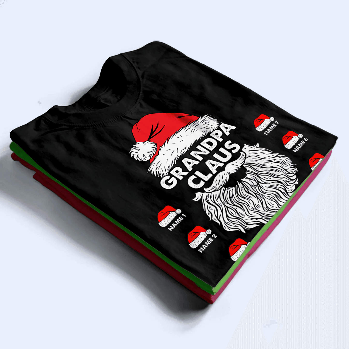 Grandpa Claus Christmas - Personalized Custom T Shirt - Birthday, Loving, Funny Gift for Grandfather/Dad/Father, Husband, Grandparent
