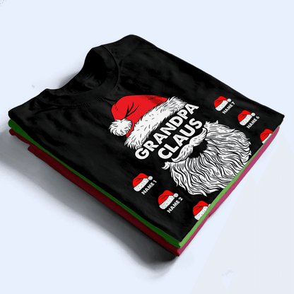 Grandpa Claus Christmas - Personalized Custom T Shirt - Birthday, Loving, Funny Gift for Grandfather/Dad/Father, Husband, Grandparent