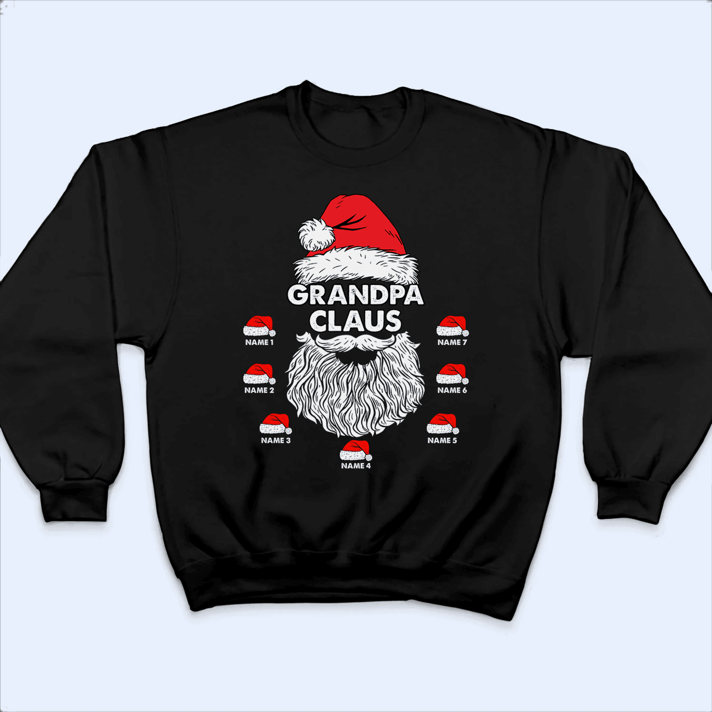 Grandpa Claus Christmas - Personalized Custom T Shirt - Birthday, Loving, Funny Gift for Grandfather/Dad/Father, Husband, Grandparent