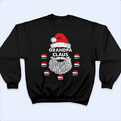 Grandpa Claus Christmas - Personalized Custom T Shirt - Birthday, Loving, Funny Gift for Grandfather/Dad/Father, Husband, Grandparent