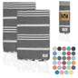 Istanbul Classic Turkish Hand Towel Set of 2 for Kitchen, Bath, Beach, Gym, and Yoga 17"x30"