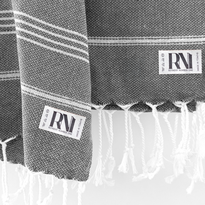 Istanbul Classic Turkish Hand Towel Set of 2 for Kitchen, Bath, Beach, Gym, and Yoga 17"x30"