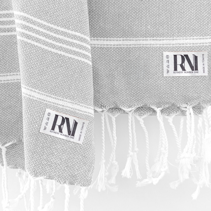 Istanbul Classic Turkish Hand Towel Set of 2 for Kitchen, Bath, Beach, Gym, and Yoga 17"x30"