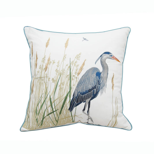 Great Blue Heron Right Indoor/Outdoor Throw Pillow
