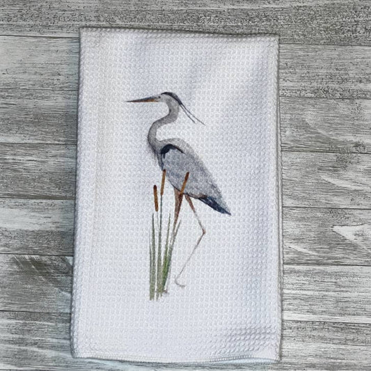 Great Blue Heron Towel and Coasters