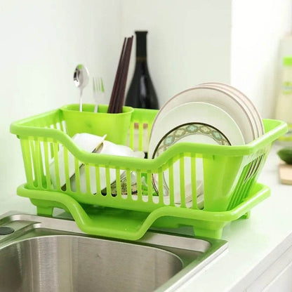 Dish Drying Rack with Drain Board | Kitchen Utensil Organizer