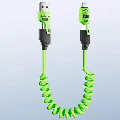 65W Quick Charger Spring USB Cable – Fast Charging Durable Cord (65W USB cable)