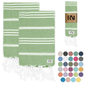 Istanbul Classic Turkish Hand Towel Set of 2 for Kitchen, Bath, Beach, Gym, and Yoga 17"x30"