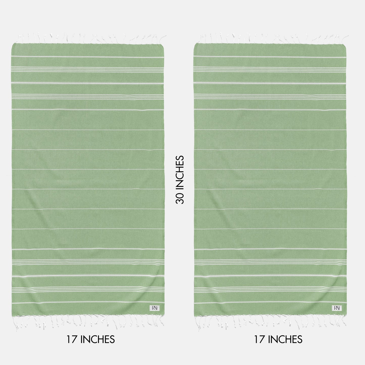 Istanbul Classic Turkish Hand Towel Set of 2 for Kitchen, Bath, Beach, Gym, and Yoga 17"x30"