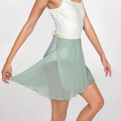 Pistachio Light Green Chiffon Ballet Wrap Skirt - Classical