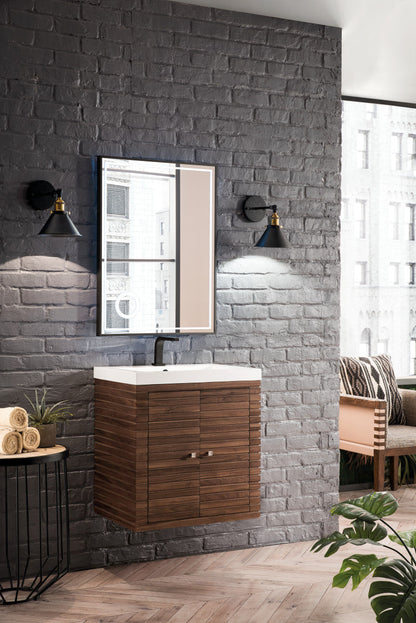 Linden 24" Single Vanity with White Glossy Composite Stone Top