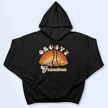 Groovy Grandma - Personalized Custom T Shirt - Birthday, Loving, Funny Gift for Grandma/Nana/Mimi, Mom, Wife, Grandparent