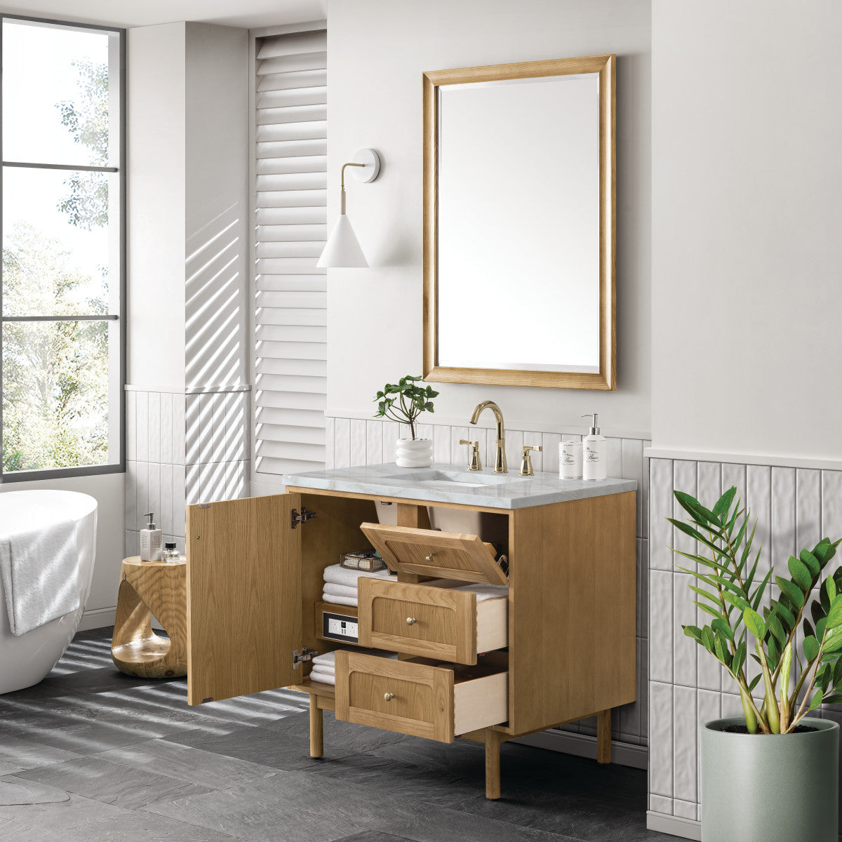 Laurent 36" Single Vanity Cabinet, Light Natural Oak