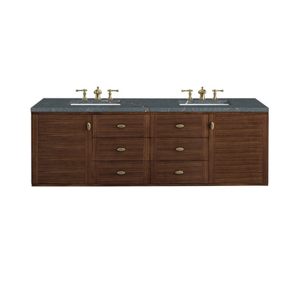 Amberly 72" Double Vanity Cabinet, Mid-Century Walnut