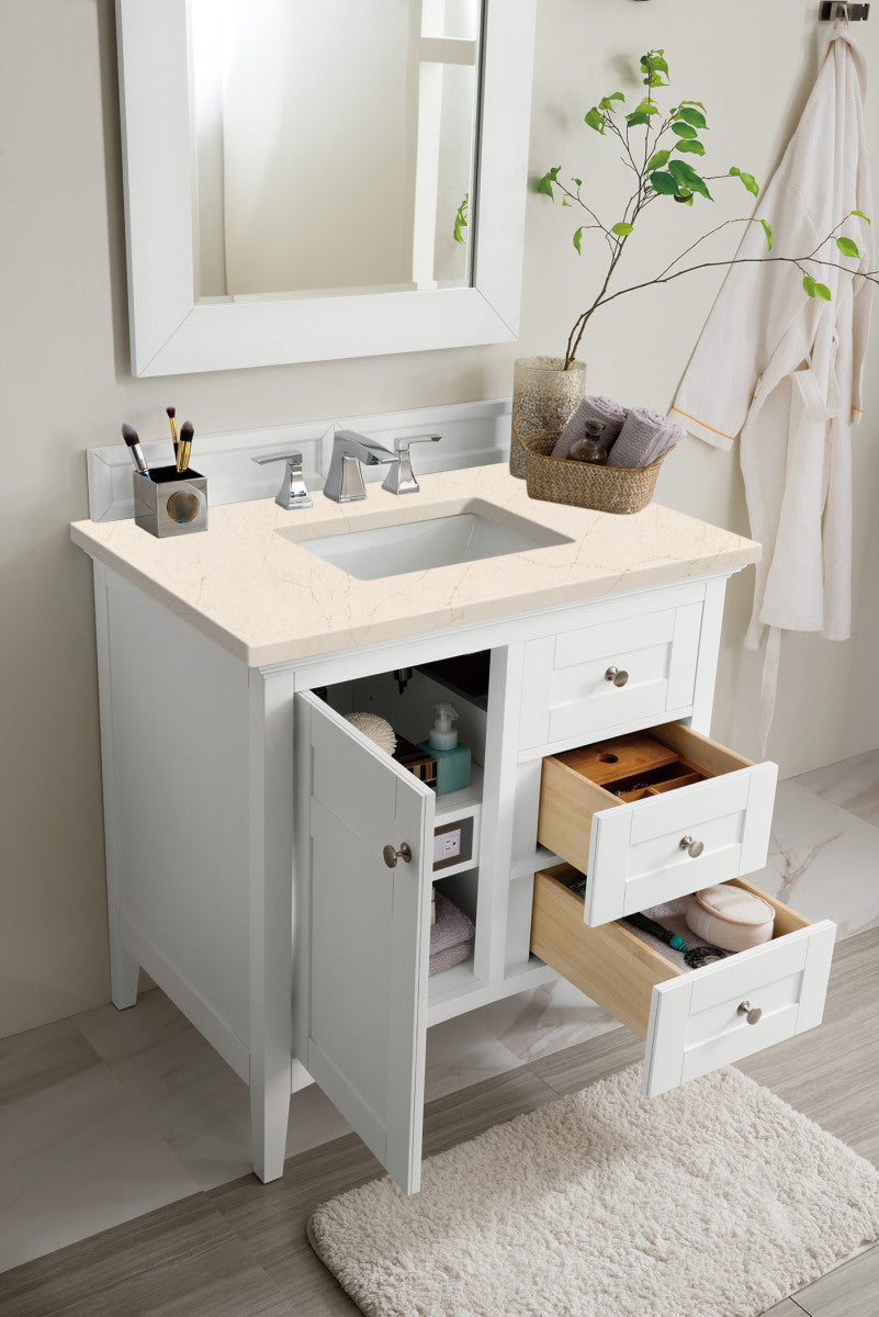 Palisades 36" Single Vanity Cabinet, Bright White