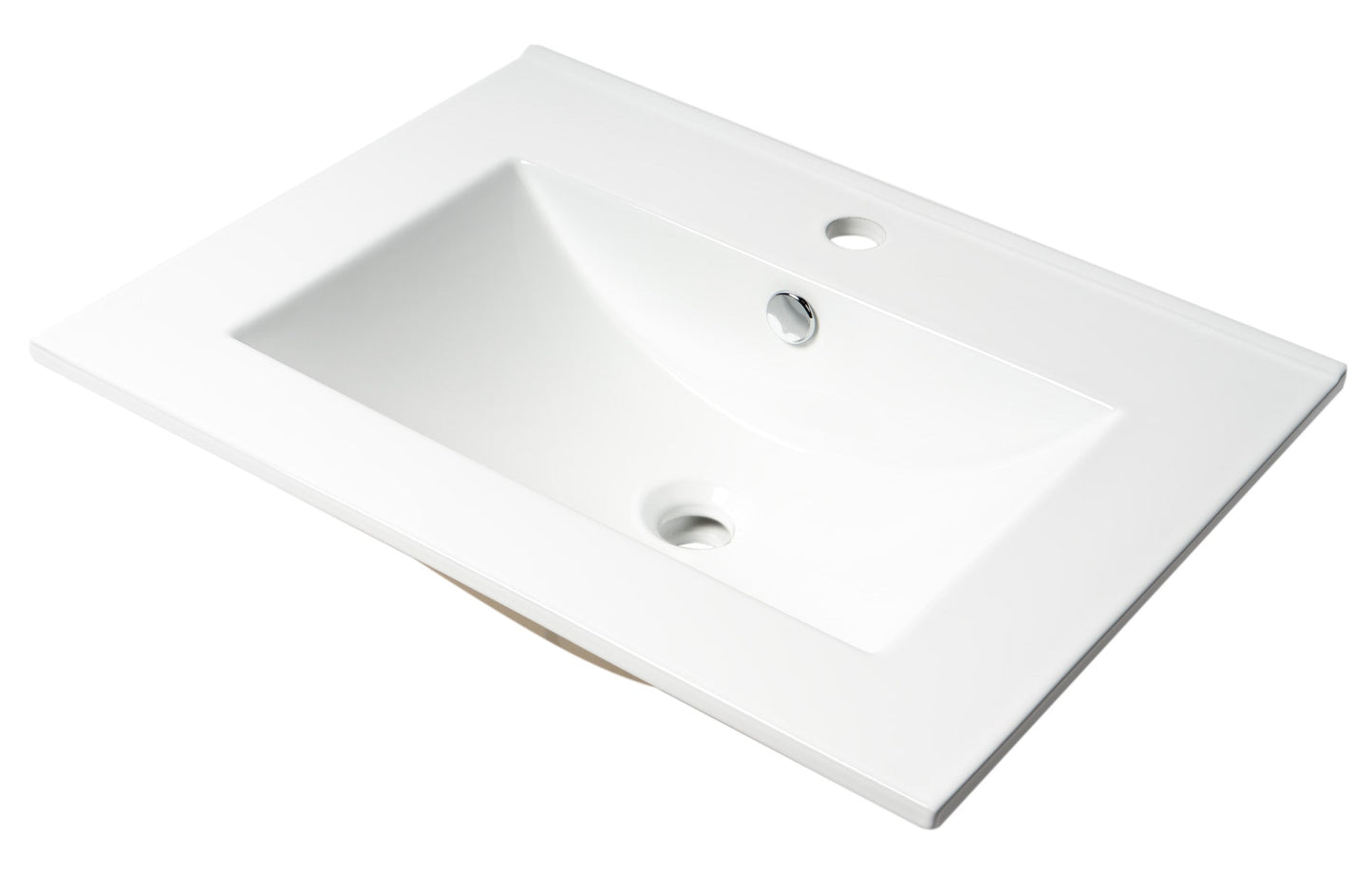 ALFI brand  ABC803 White 25" Rectangular Drop In Ceramic Sink with Faucet Hole