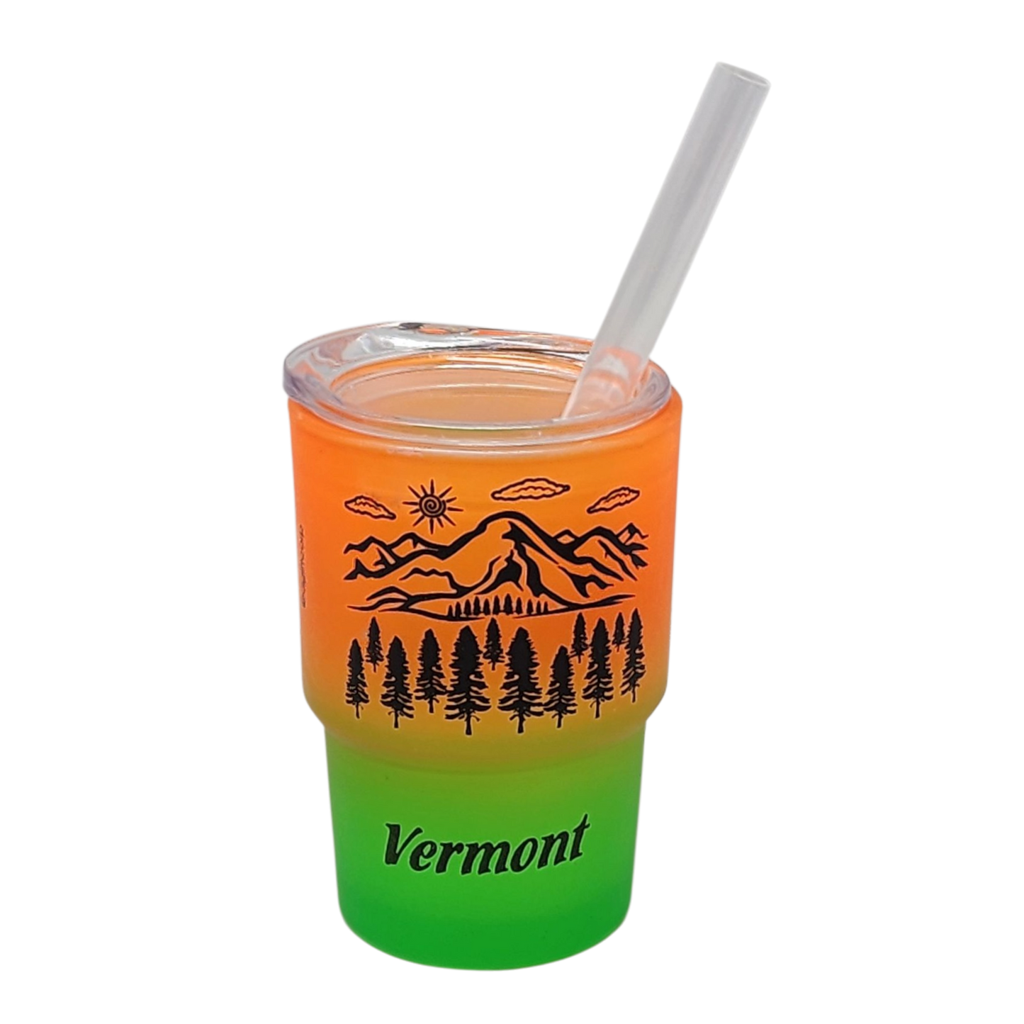 Vermont Green Mountains Glass 2oz Shooter -  Indigo Twilight