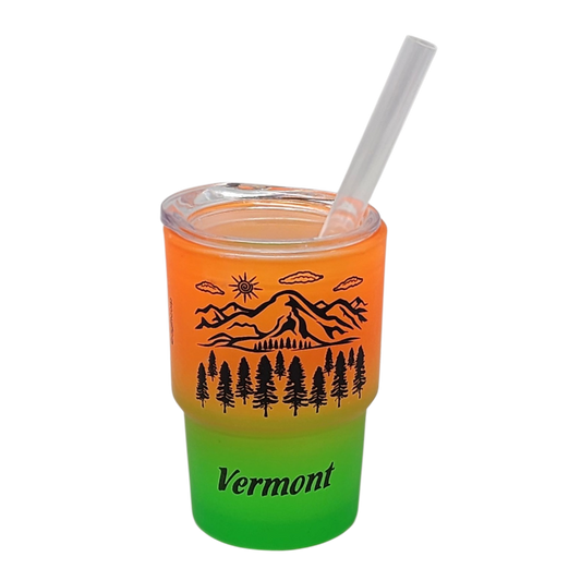 Vermont Green Mountains Glass 2oz Shooter -  Indigo Twilight