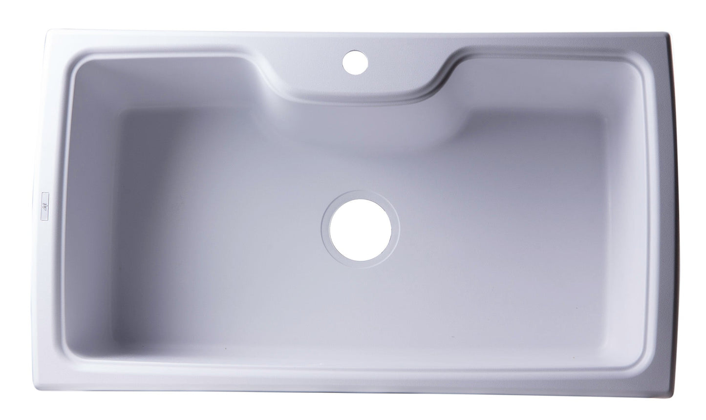 ALFI brand AB3520DI 35" Drop-In Single Bowl Granite Composite Kitchen Sink