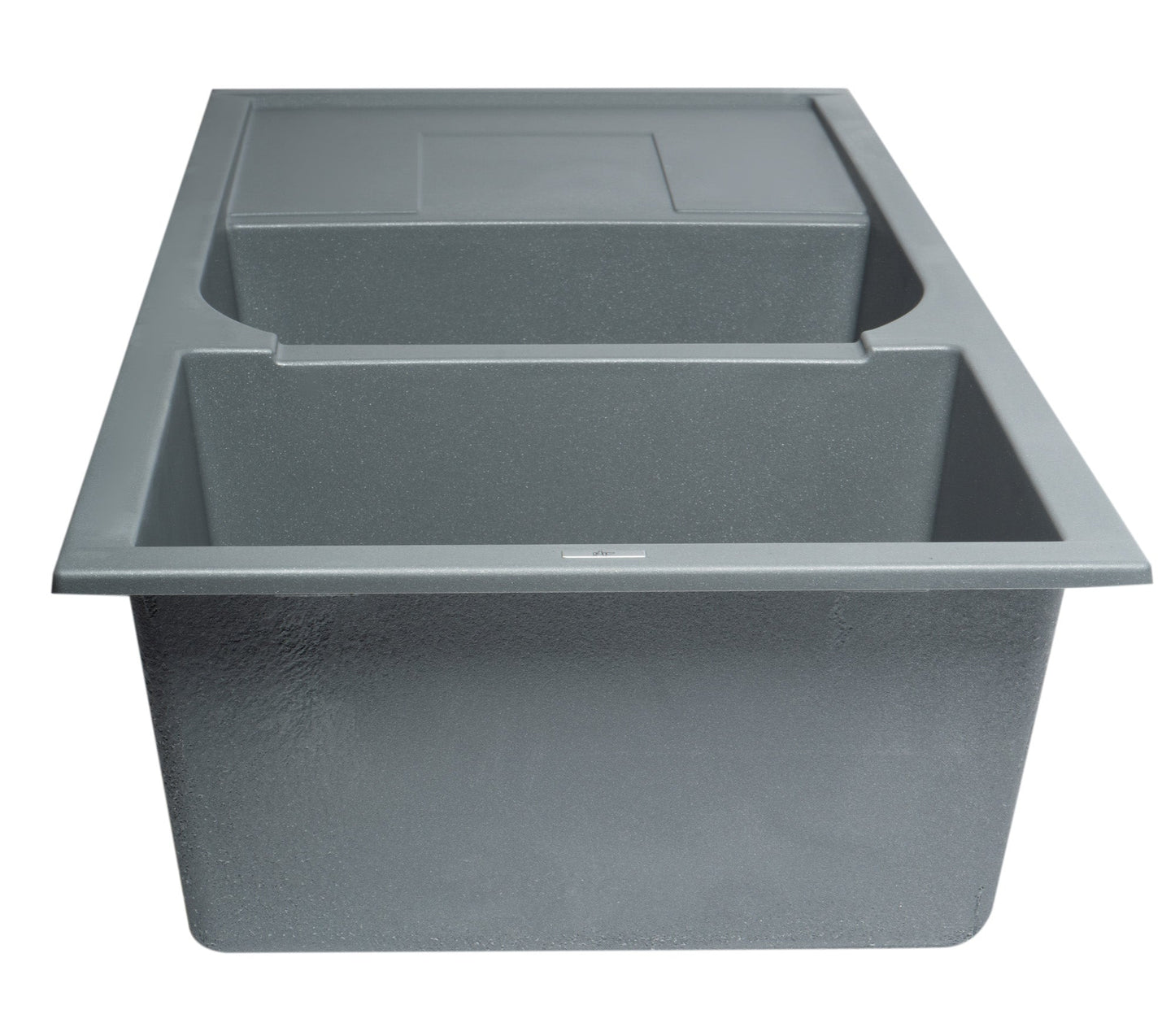 ALFI brand AB4620DI 46" Double Bowl Granite Composite Kitchen Sink with Drainboard
