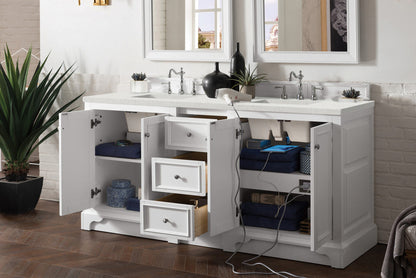 De Soto 72" Double Vanity Cabinet, Bright White