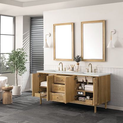 Laurent 72" Double Vanity Cabinet, Light Natural Oak