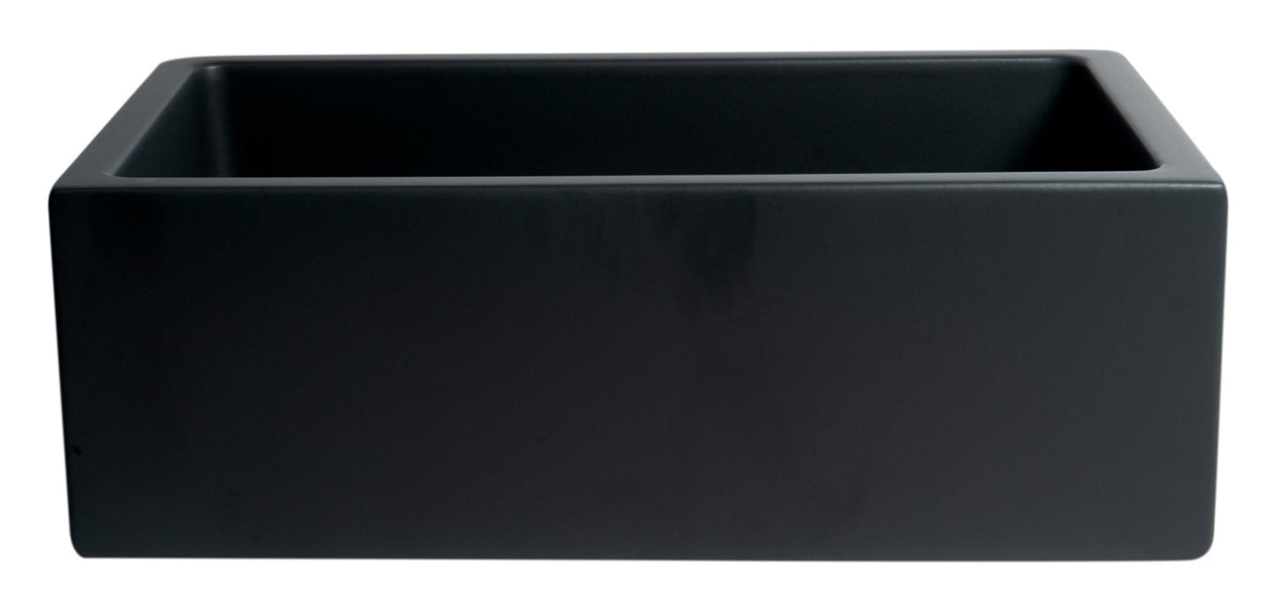 ALFI brand AB3018HS Reversible Smooth / Fluted Single Bowl Fireclay Farm Sink