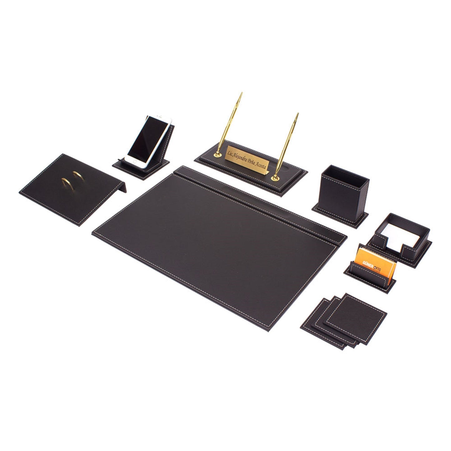 MOOG Luxury Desk Set-12 Accessories -White - 12 PCS