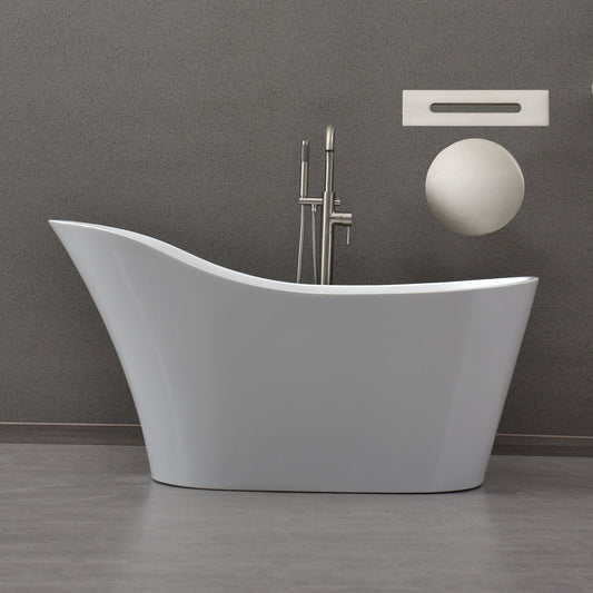 WOODBRIDGE 59" Acrylic Freestanding Bathtub Contemporary Soaking Tub