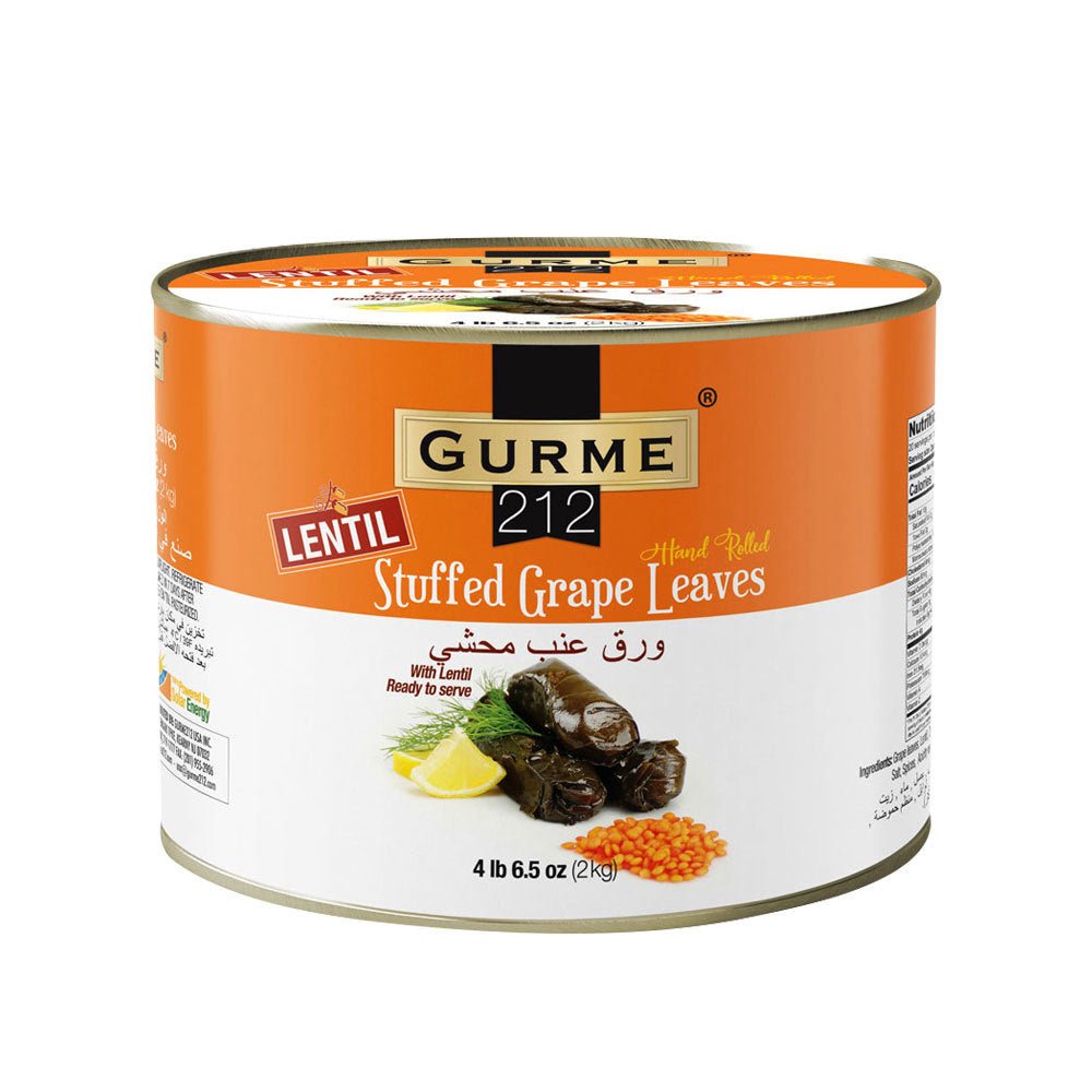 Gurme 212 Lentil Stuffed Grape Leaves - 4.4 Lbs Can, Pesticide-Free, California Style, Aegean Flavor