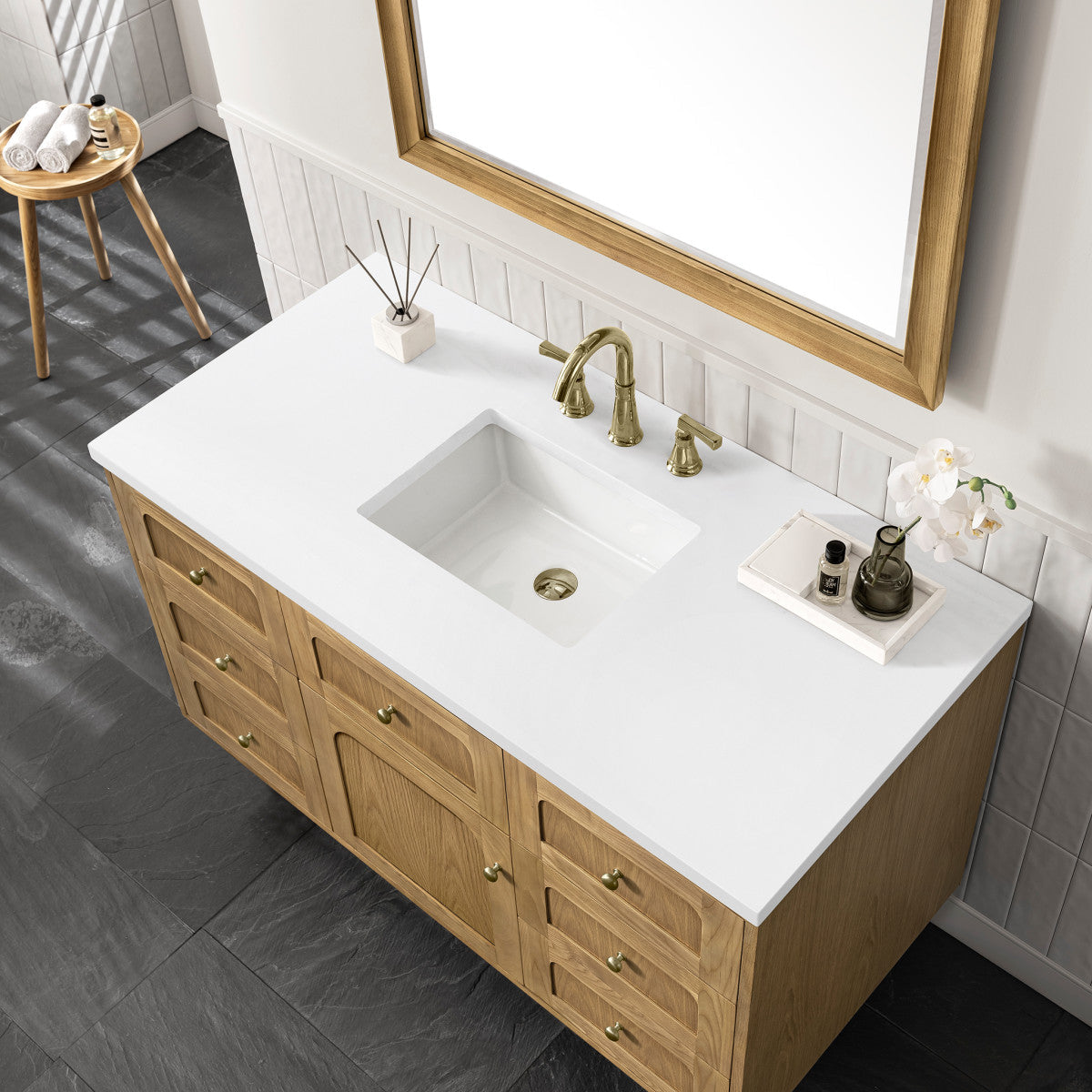 Laurent 48" Single Vanity Cabinet, Light Natural Oak