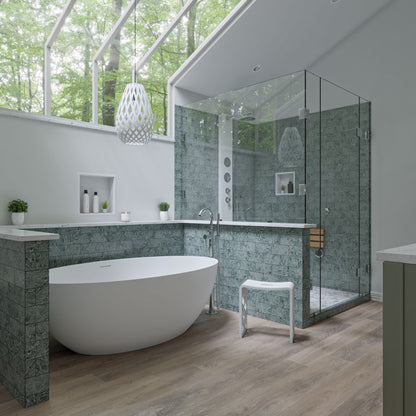 ALFI brand  AB9941 67" White Oval Solid Surface Smooth Resin Soaking Bathtub
